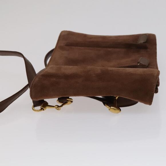 GUCCI Horsebit Backpack Suede Brown Gold - Picture 6 of 16